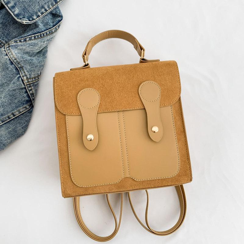 Niche Design Bag for Women New Backpack Retro Handheld Korean Casual Solid Color Backpack