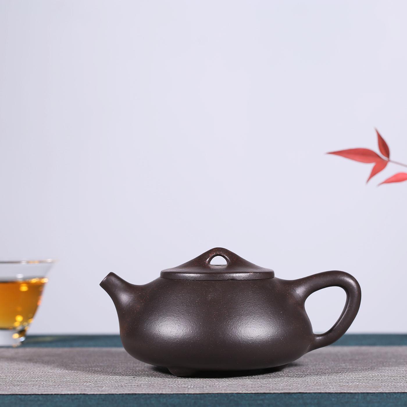 

220ml Chinese Yixing Teaware Stone Scoop Tea Pot Handmade Tea set Tea Set Wine Set Black Zhu mud Customized high-end gifts