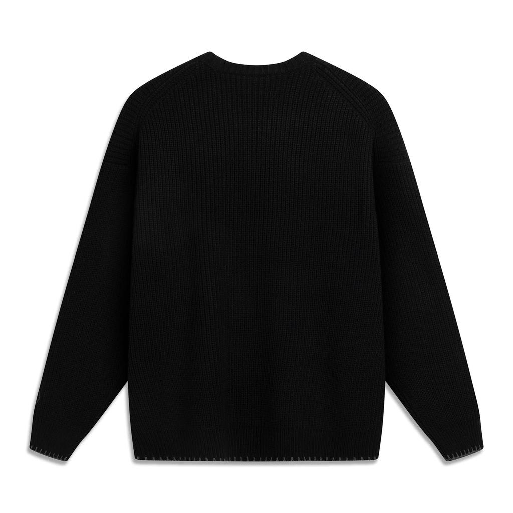 Li-Ning Wade Series Round Neck Pullover Printed Long Sleeve Knit Sweater Men Sweater AMBV423-2