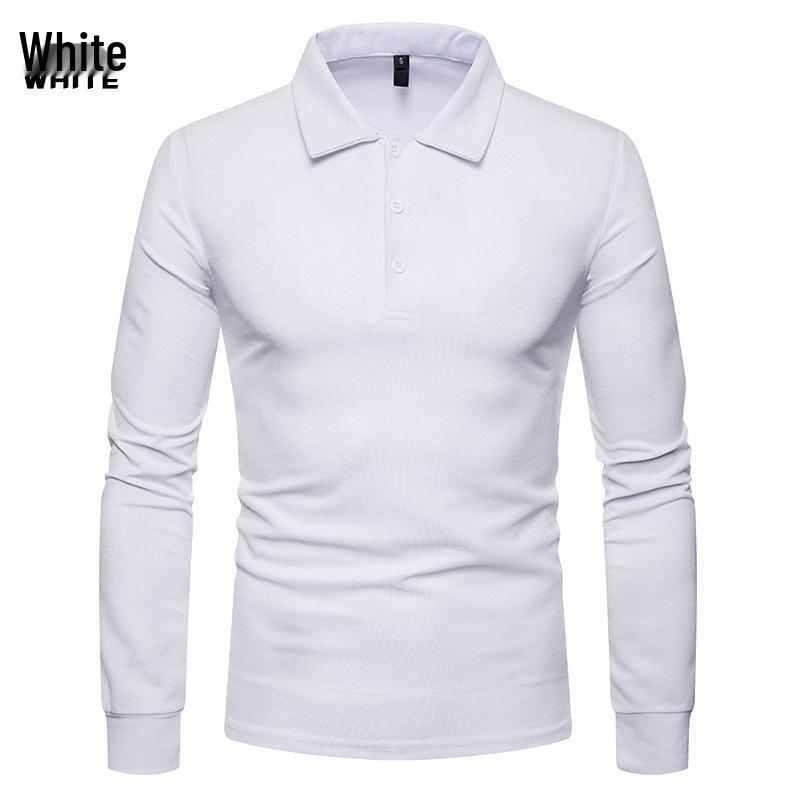Autumn/Winter 2021 Men's Slim Fit Long Sleeve Polo with Color Turn-Down Collar