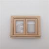 2 Pieces Dollhouse Window Toddler Toy Miniature Gnome Door Undyed Wood Window Games Fairy Garden Accessories Toddler Ornament Toy