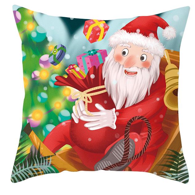 New Santa Claus Pillowcase Cute Christmas Home Cushion Cover Cute Cartoon Pillow