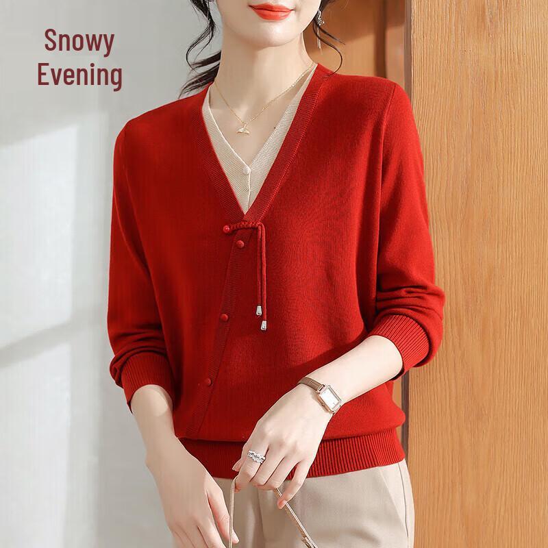 

XUEXI New Chinese Style Women s Winter Knit Sweater XL