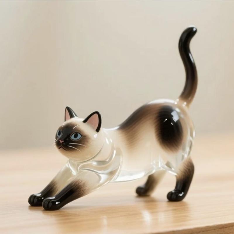 Scatola porta peli cane/gatto a forma di gatto cartone animato Trasparente Cura del pelo Portachiavi peli animali Domestici Portachiavi fatti a mano fai da te Ciondoli Zaino