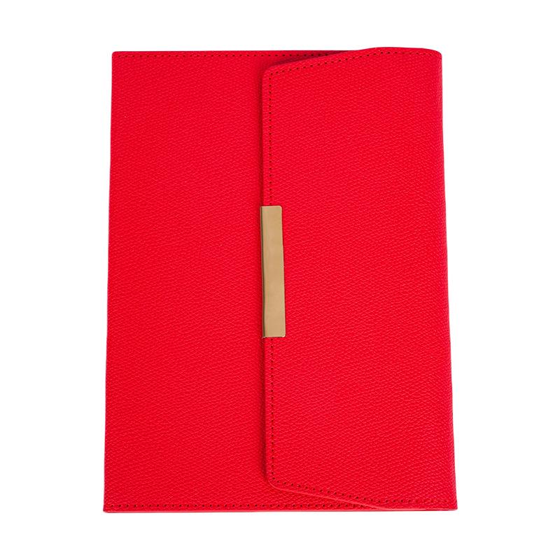 A5 Trifold Multi-Color PU Leather Business Notebook with Square Buckle for Meetings
