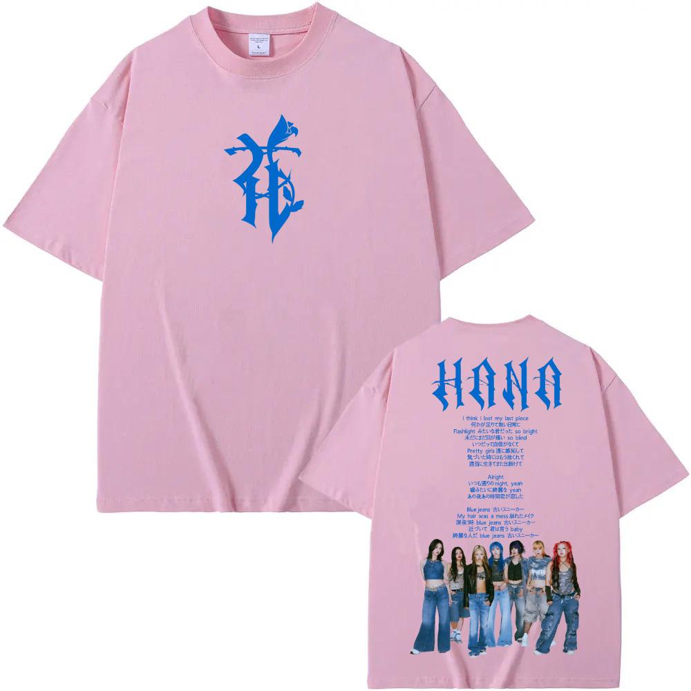 HANA 2025 T-shirt Short Sleeve Gothic PunkTee-shirt Summer Korean Style Harajuku Camiseta Hombre Clothes Japanese girl groupTops