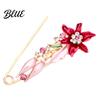 Flower Brooch Pin 3D Decor Scarf with Rhinestone Inlay Thick