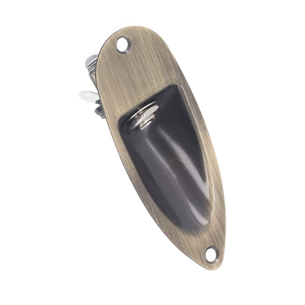 Guitar Input Output Jack Socket Plate Boat Style Electric Guitar Replacement Parts Bronze Color