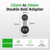 FANAUE Double Ball Mount Adapter 1 Inch to 25mm/17mm/20mm Composite Extension Ball for Ram Mounts Double Socket Arm Accessories 6