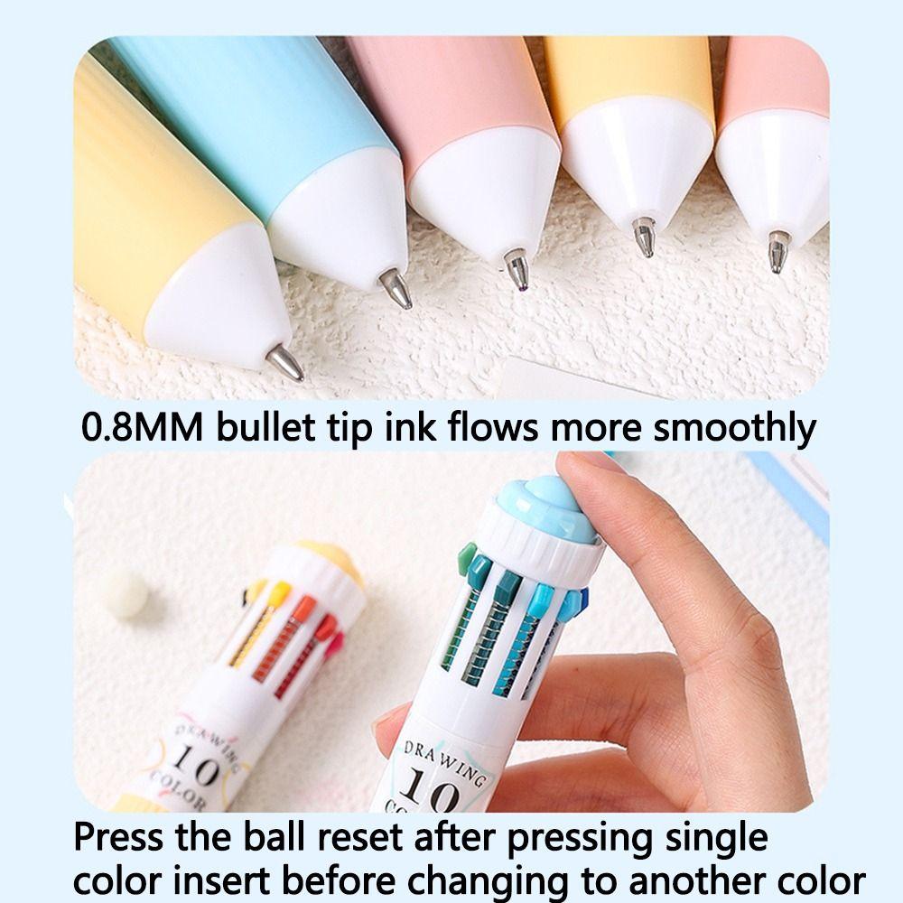 3Pcs/Set Multicolored Multicolor Ballpoint Pens Multicolor Retractable Pen Student Stationery