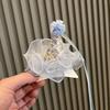 Princess Gauze Flower Ribbon Birthday Hat Hair Accessory - Fashionable Baby and Women's Hair Clip for Festivals & Performances