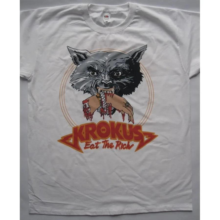 Krokus  Eat The Rich Tour #039;83 TSHIRT Cotton Classic Unisex Tee All Sizes S292 Unisex T-Shirt L