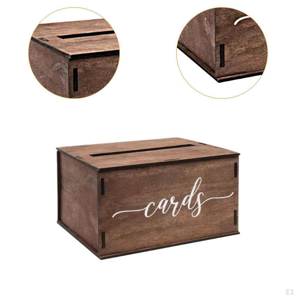 Wedding Card Box with Slot Gift Rustic Versatile Case Holder Money for Birthday