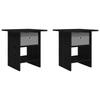Nightstand Set of 2 Black Oak Effect 41 X 40 X 45 Cm