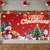 Christmas Decoration Banner Red Background Festive Banner Merry Christmas Banner Snowman Design For Office Party Christmas Party