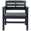 3 Piece Garden Dining Set Anthracite Plastic