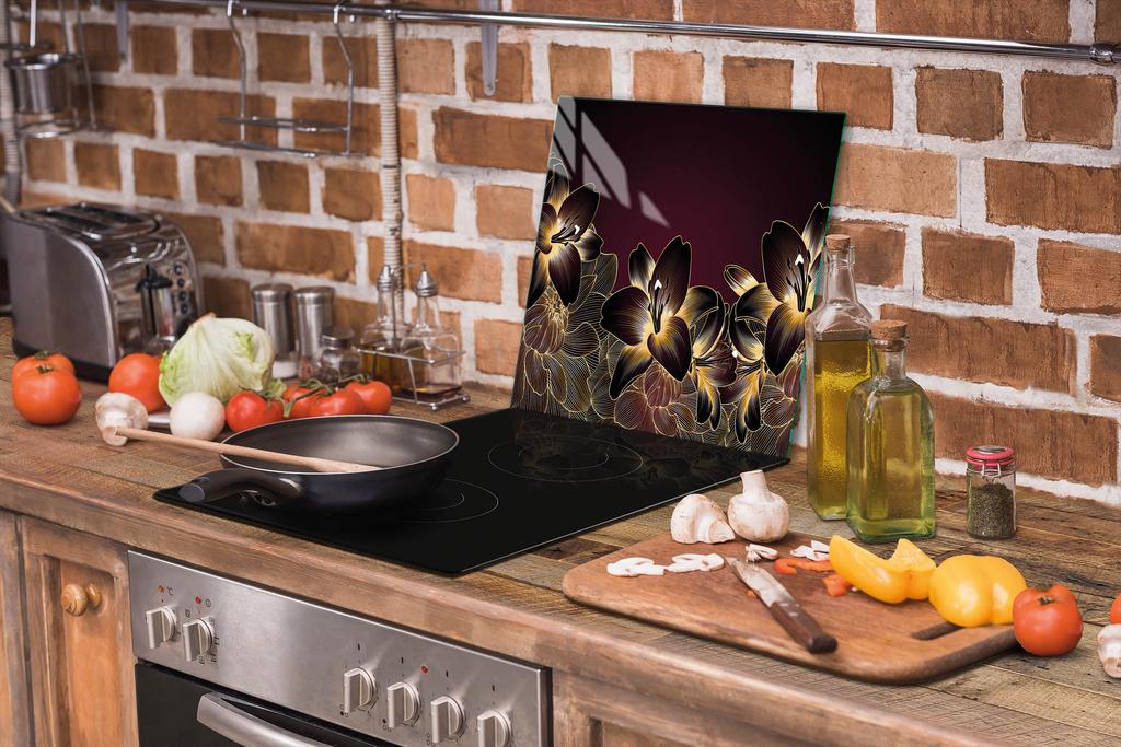 TAGLIERE IN VETRO 52x40 ORCHIDEA