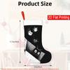 Christmas Decoration Fireplace Hanging Stocking One Piece of Black And White Kitten-Themed Christmas Socks, De