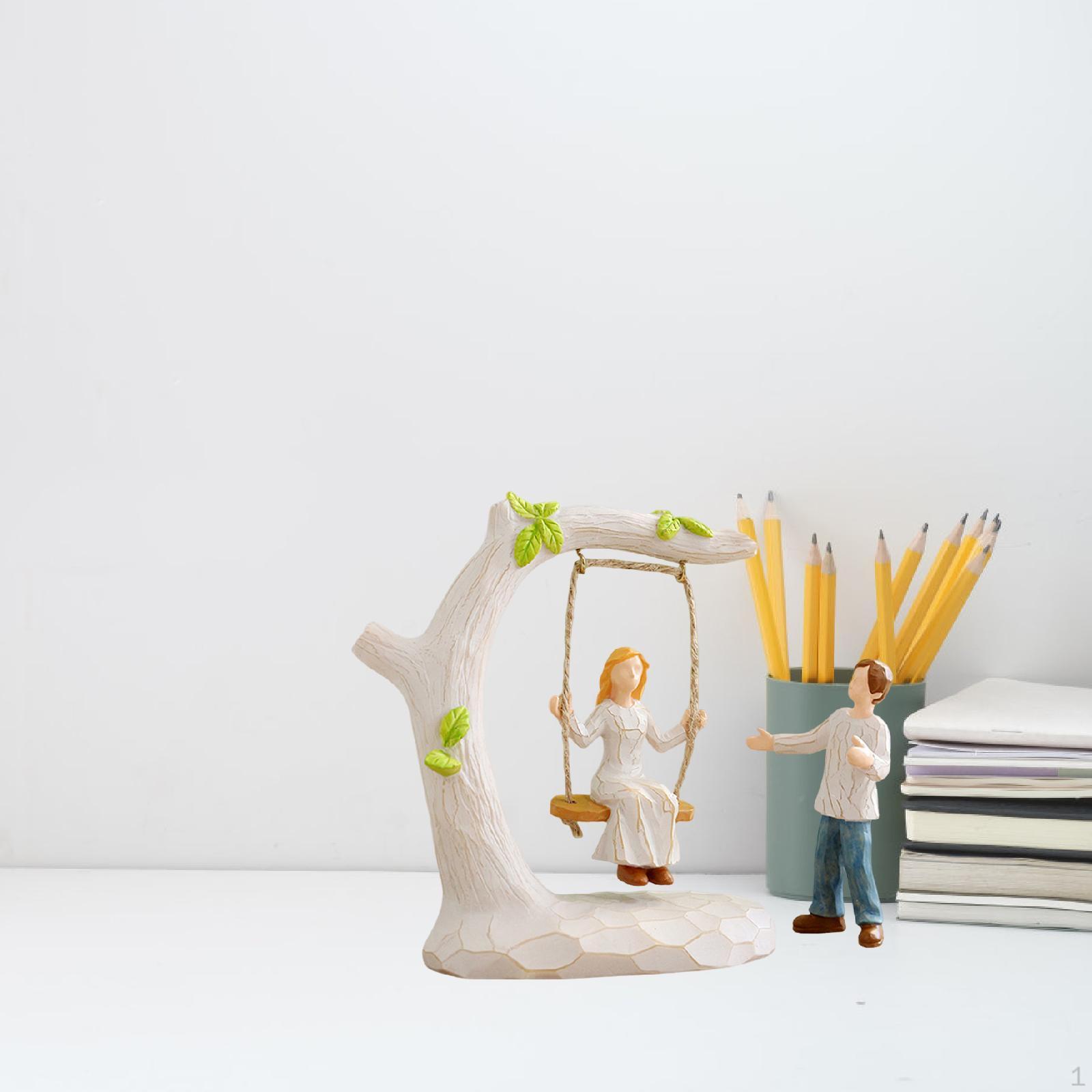 

Miniature Couple Figurines Statues Dollhouse Decor Desk Figure Fairy Garden Accessories for Living