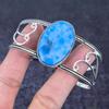 Larimar Gemstone 925 Sterling Silver Cuff Bangle Adjustable