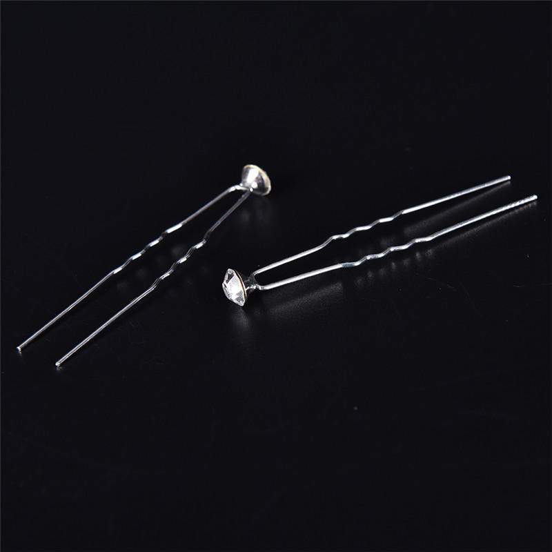 20 Stück Klar Kristall Strass Diamant Hochzeit Braut Abschlussball Haarspangen Haarnadel