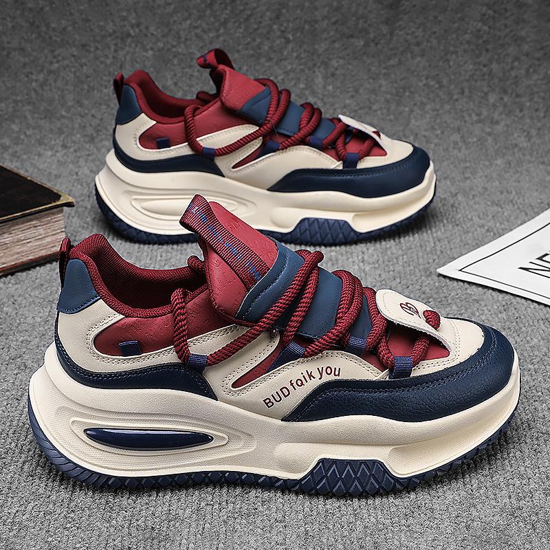 Modne trampki na platformie wulkanizowanej męskie koreańskie codzienne buty dla mężczyzn w stylu ulicznym grube towarzyskie trampki męskie buty męskie punk