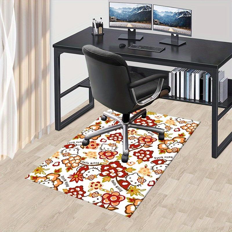 

1pc Hello Kitty Floral Pattern Office Carpet Under Chair Mat Gift Universal Rug for Desk Home Decorative Floor Covering Room Decoration Birt 60cm by 90cm