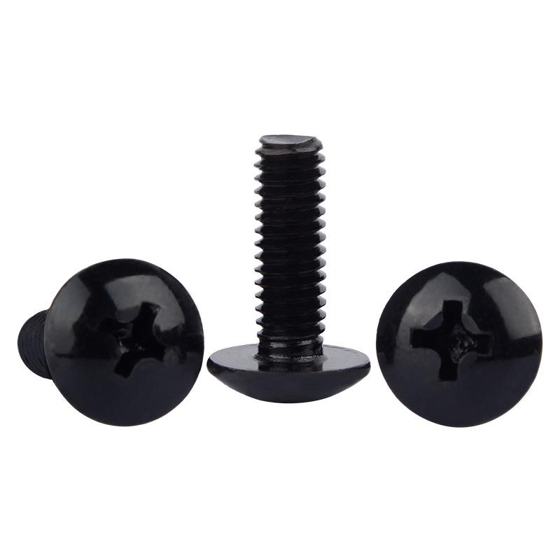 Black Zinc Plated 304 Stainless Steel Phillips Umbrella Head Screws M3-M5