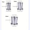 Portable Stainless Steel Folding Cup 70ml / 150ml / 250ml for Outdoor Travel, Foldable and Stretchable for Hiking and Camping