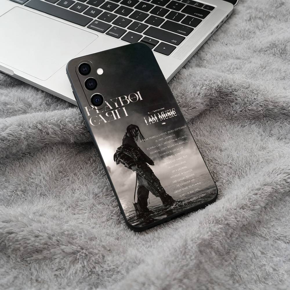 I AM MUSIC (Playboi Carti) Black Soft Silicone Phone Case for Samsung Galaxy A73, A71, A72, A70, A53, A52, A51