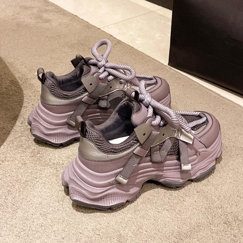 Sneakers Damen Frühling neue Mode Mesh atmungsaktiv beliebt erhöhende Plattform Dad Shoes