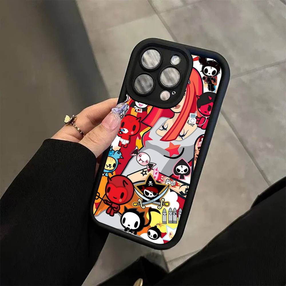 Japan Tokidokis For iPhone 17 16 15 14 13 12 11 Pro Max Plus Black Full Coverage Soft Funda Silicone Cover