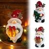 Gnome Figurine for Christmas Decoration Figurine, Resin Red Santa Dwarf Statue with Tree/Gift Box, Tiered Tray Seasonal Decorations Tomte Swedish