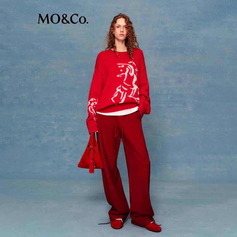

MO&Co. Women s Simple Horse Wool Blend Pullover Sweater XS
