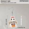 2D Flat, 1 Pair/2 Pairs Halloween Ghost and Pumpkin Flower Basket Acrylic Earrings Halloween Earrings Trendy Female Earrings Holiday Party Gifts