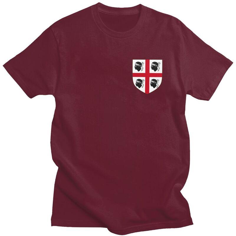 Custom Coat Of Arms Of Kingdom Of Sardinia Flag T Shirt for Men Pure Cotton Casual Tee Short Sleeves Tshirt Loose Fit Clothing