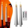 Flameless Pillar Candles, LED Window 27cm, Timer with Remote Control, Candle Holders