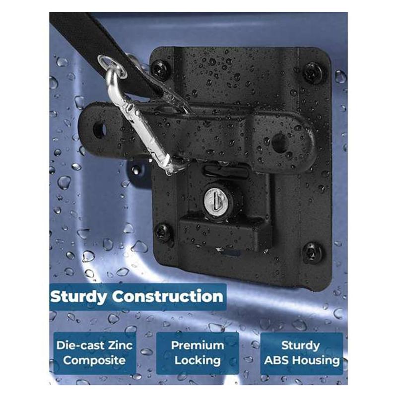 ABLZ-For Ford F150 2015- Locking Bed Tie Down Cleats Anchors+ Tie Down Plates 2 Sets FL3Z-99000A64-B