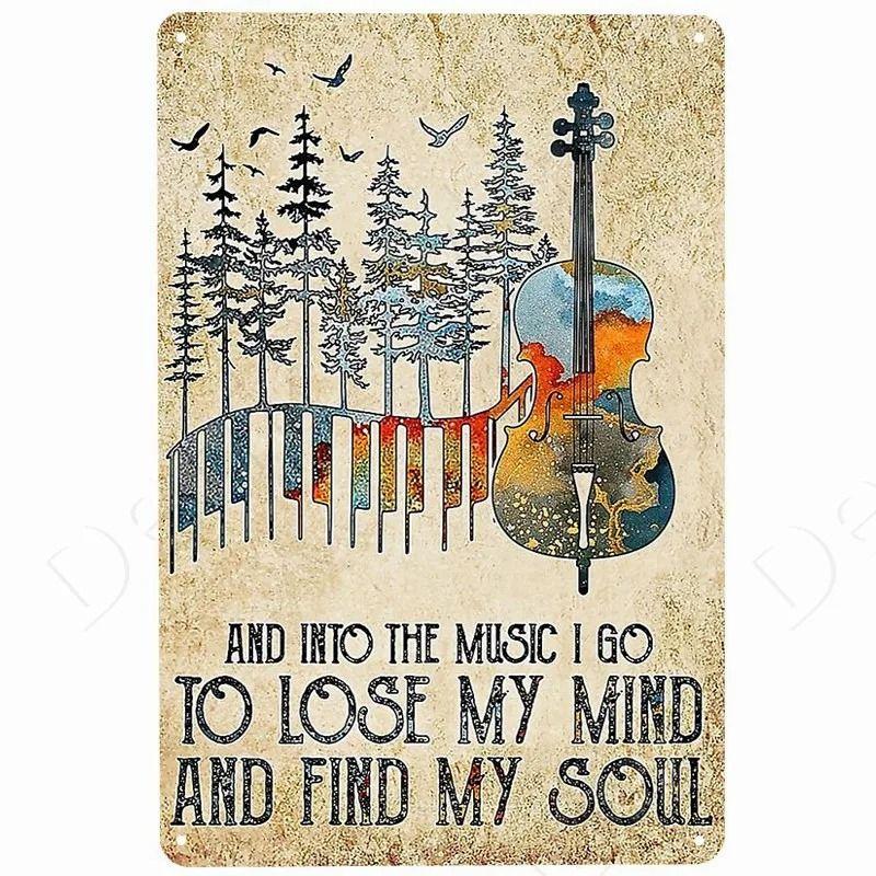 Vintage Rock Music Style Tin Painting for Bars Cafes Home Walls