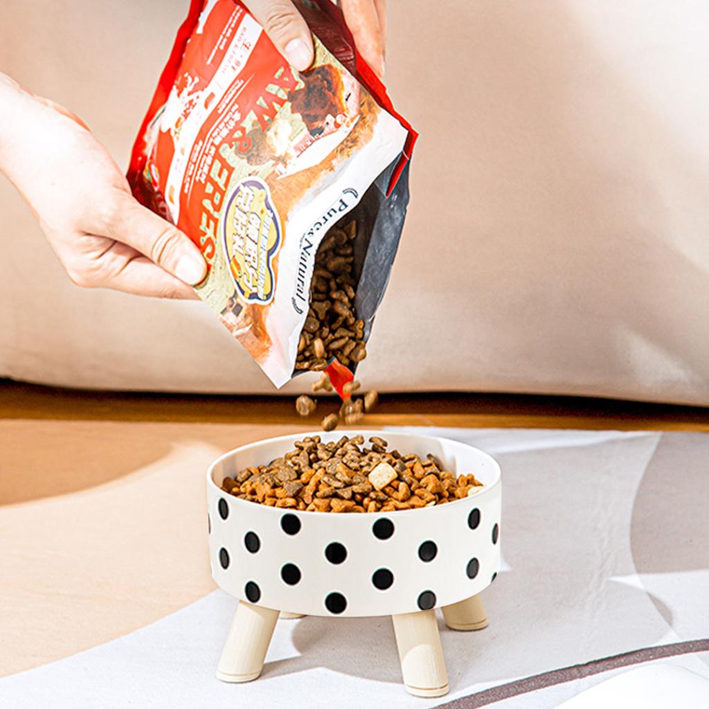 Pet Cat and Dog Plastic Bowl with Polka Dot Checkerboard Pattern, Non-slip and Easy To Clean 2026