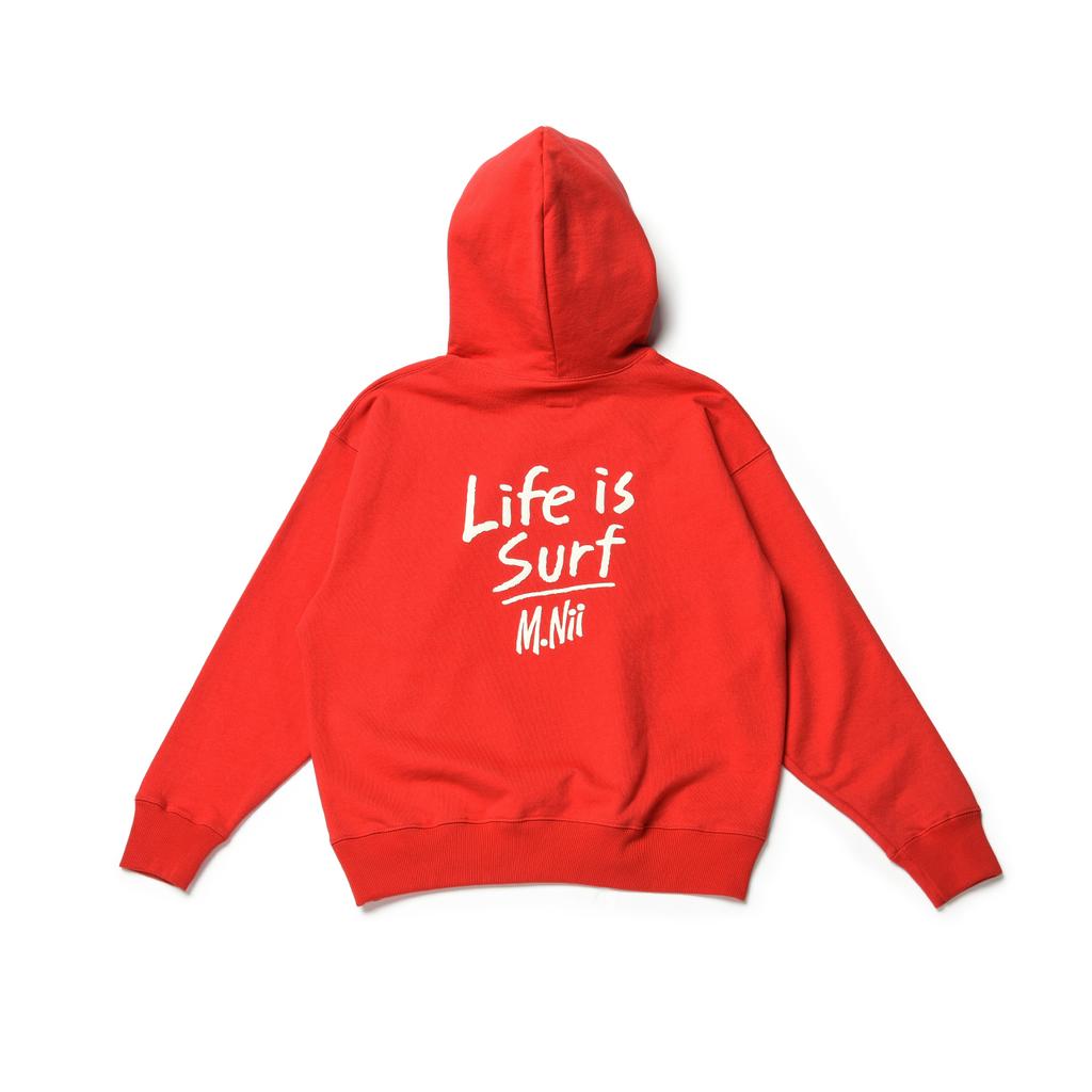Life Is Surf Sweat Hooded / Red