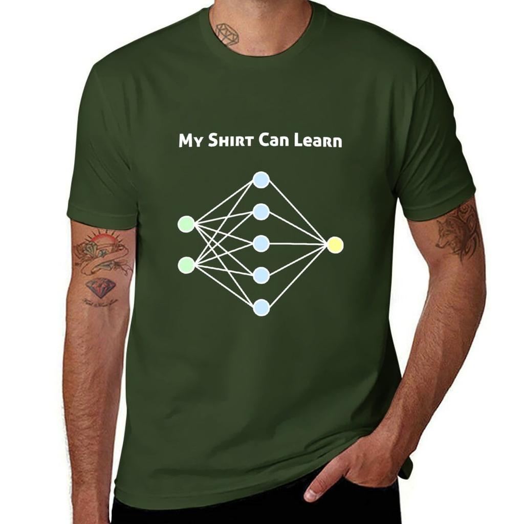 Tričko Neural Network Machine Learning hippie oblečení pro kluky zvířecí potisk těžké trička pro muže
