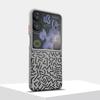 Mix Flip Handyhülle Einfache Leder Schutzhülle für Xiaomi Mix Flip Geometrisches Graffiti Gitter Metall Unabhängige Tastenabdeckung