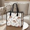 Cute Mushroom Print Tote Bag Casual Reusable Shopping Handbag for Daily Use