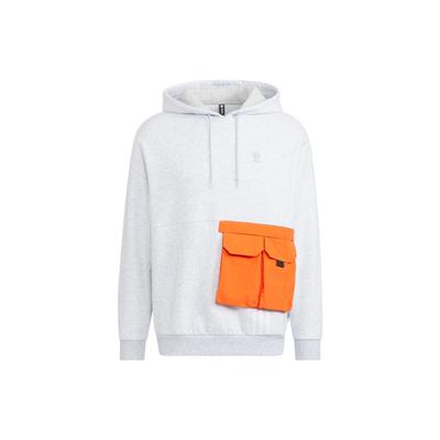adidas Bluza z kapturem ze sznurkiem Neo FW22 z nadrukowanym logo, z długim rękawem, unisex, szara HN2405