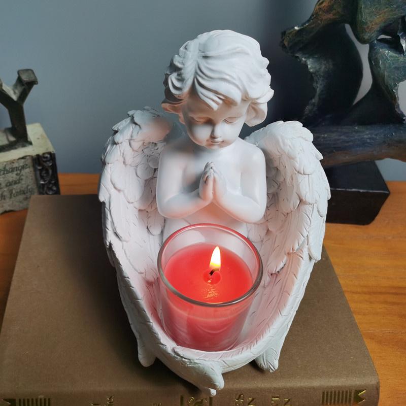 Andělská křídla opeřená čajová svíčková figurka Ornament Pamětní dárek