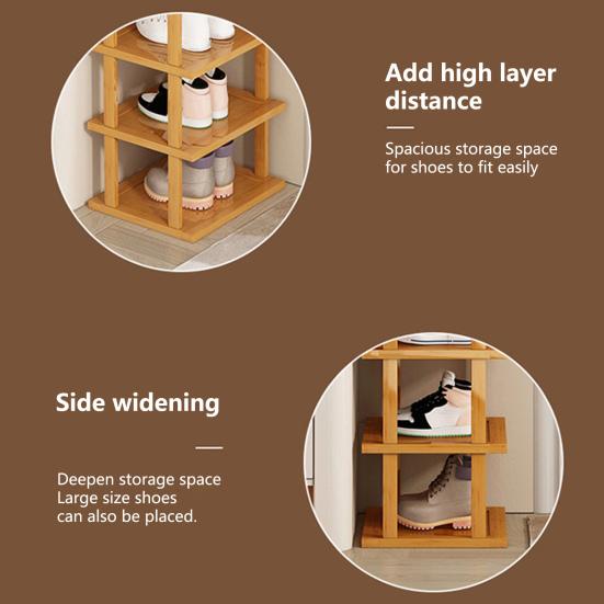 Six Layers Stable Structure Waterproof Large Capacity Bamboo Great Load Bearing Multi-purpose Entryway Shoes Storage Organizer Shelf