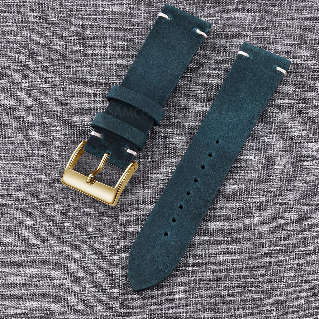 Genuine Leather Watch Bands , Vintage Top Grain Leather Watch Straps 18mm, 19mm, 20mm, 21mm, 22mm, 24mm for Seiko Citizen Orient