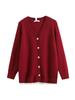 Plus Size Women's Knit Cardigan - Lace Patchwork V-neck for Autumn/Winter (130-350 Jin)