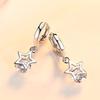 Zoomers earrings Swaying star white silver hoop earrings catchless zirconia platinum plated Popularity cute South Korea fashion accessories